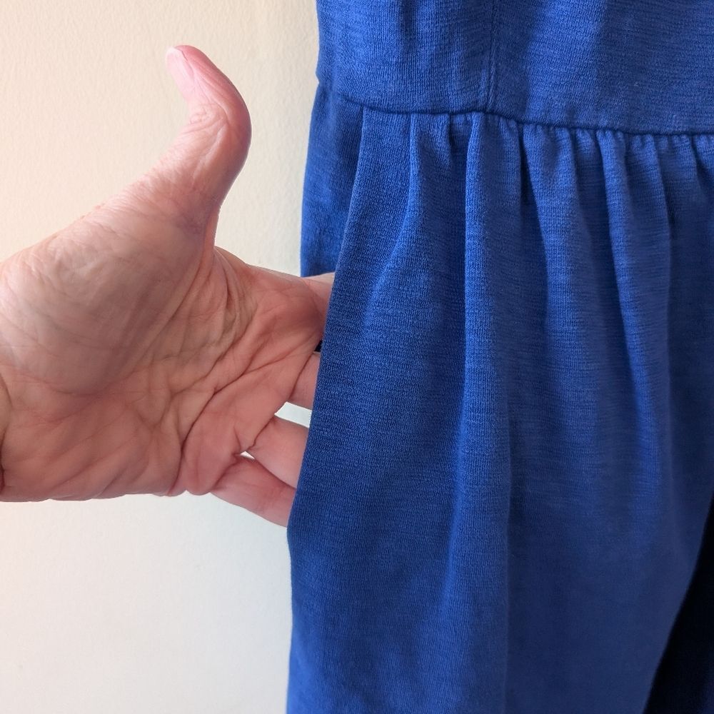 J. Crew Factory Daybreak Fit Flare Dress Blue Preppy Size Medium - Picture 4 of 7